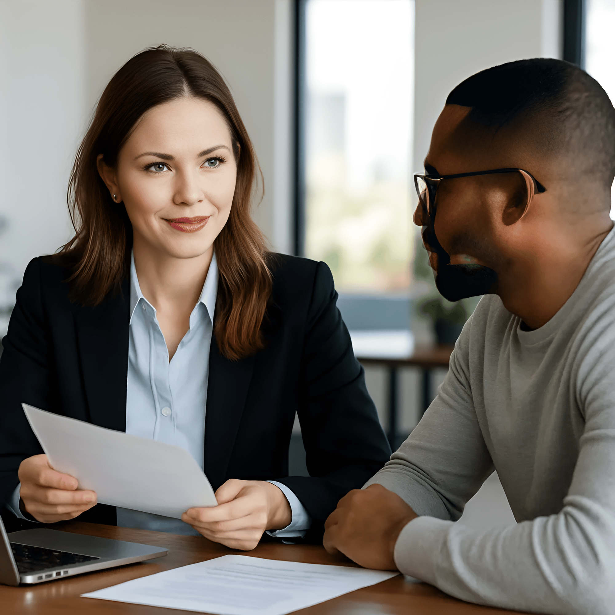 Sasha Watson guiding a client through a funding strategy session